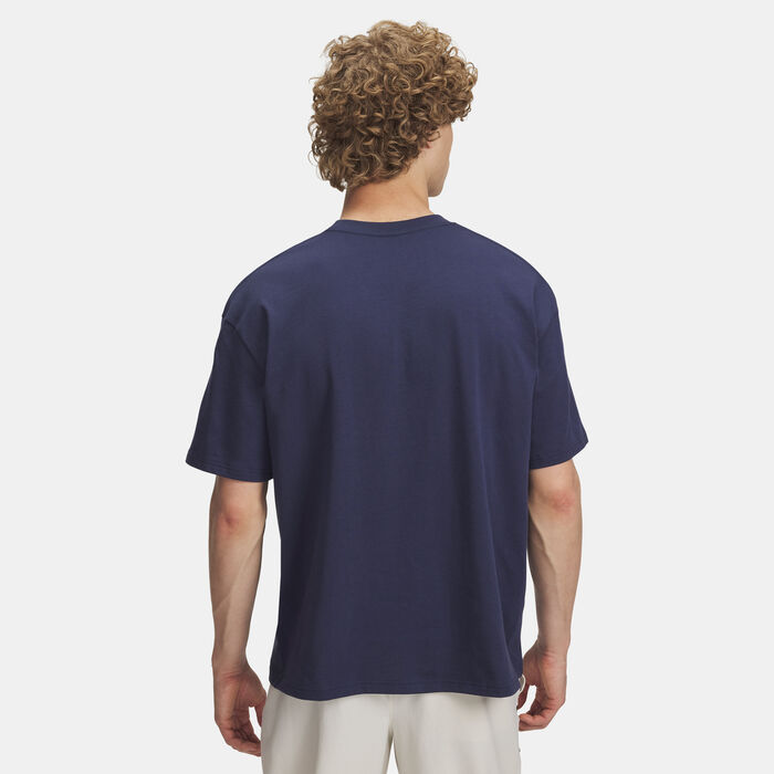 Under Armour Men's Woven Label Heavyweight T-Shirt Blue Under Armour Men's Woven Label Heavyweight T-Shirt Blue image number 1