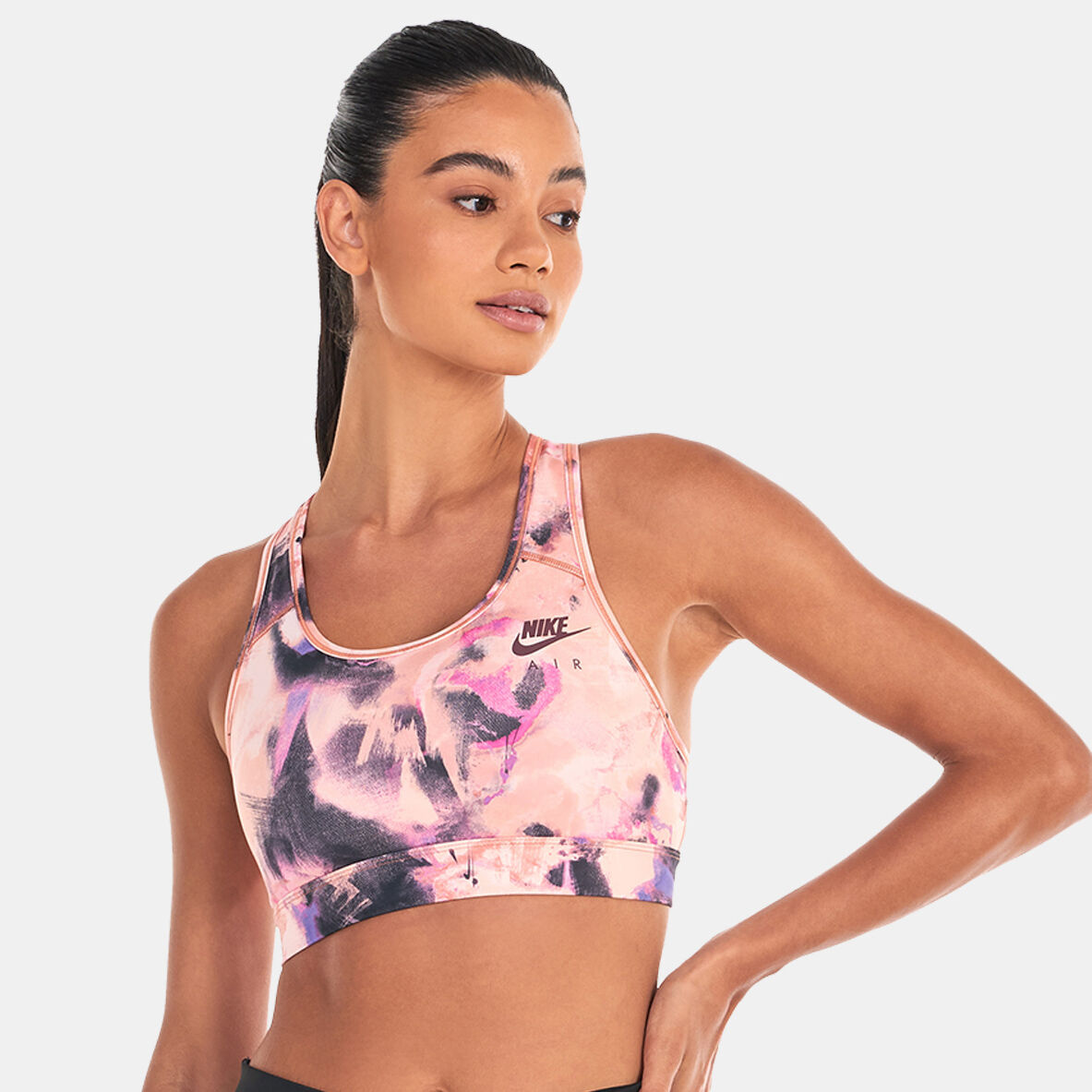 Women s Air Swoosh Non Padded Printed Sports Bra Pink Nike in KSA SSS