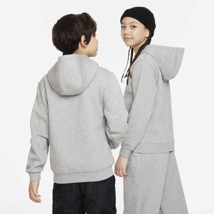 Nike Kids' Sportswear Club Fleece Hoodie Grey Nike Kids' Sportswear Club Fleece Hoodie Grey image number 1