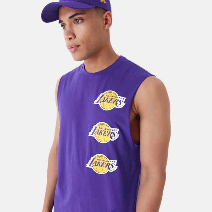 New Era Men's Los Angeles Lakers Sleeveless T-Shirt Purple New Era Men's Los Angeles Lakers Sleeveless T-Shirt Purple image number 3