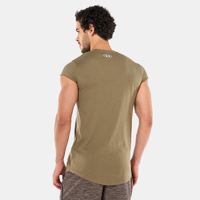 Under Armour Men's UA Project Rock Cutoff T-Shirt Green Under Armour Men's UA Project Rock Cutoff T-Shirt Green image number 1