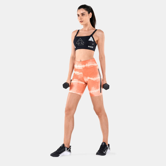 Nike Women's Dri-FIT One Luxe 7-Inch Shorts Orange Nike Women's Dri-FIT One Luxe 7-Inch Shorts Orange image number 2