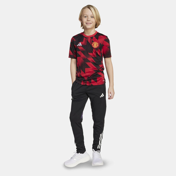 adidas Kids' Manchester United 25/26 Pre-Match Football Jersey Red adidas Kids' Manchester United 25/26 Pre-Match Football Jersey Red image number 2