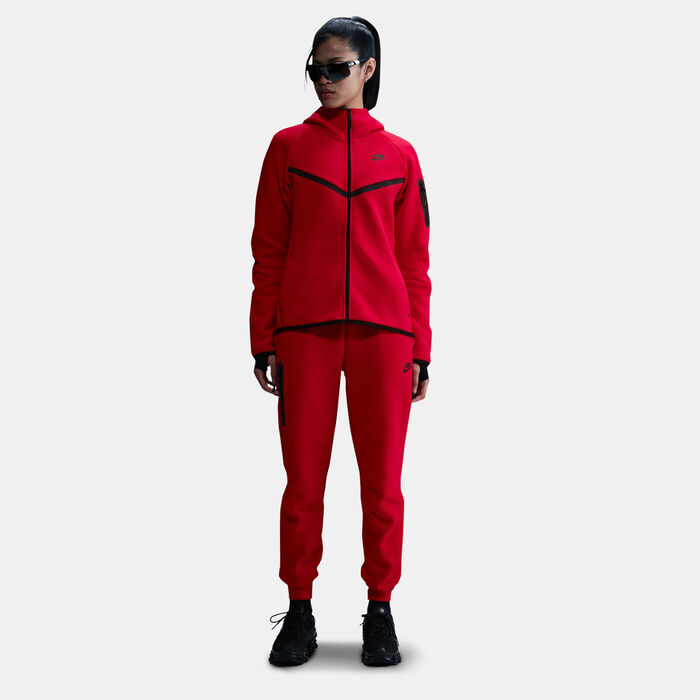 Nike Women's Sportswear Tech Fleece Windrunner Full-Zip Hoodie Red Nike Women's Sportswear Tech Fleece Windrunner Full-Zip Hoodie Red image number 2
