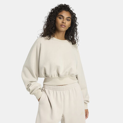 adidas Women's ALL SZN Soft Lux Sweatshirt Beige adidas Women's ALL SZN Soft Lux Sweatshirt Beige