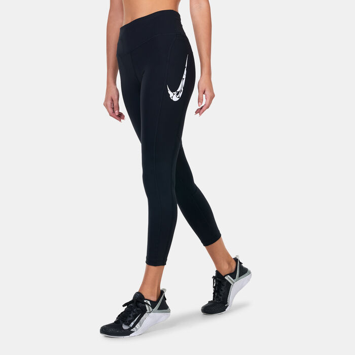 Nike Women's Fast Mid-Rise Running Leggings Black image number 0