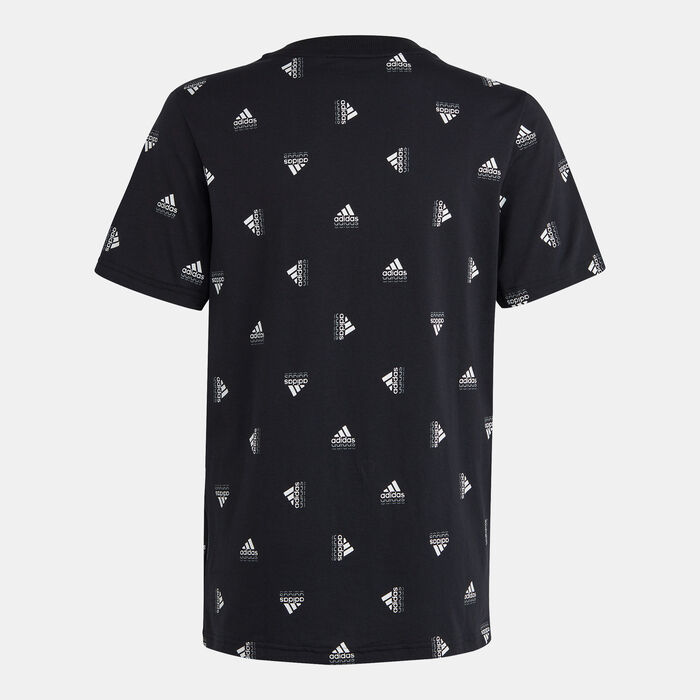 adidas Kids' Brand Love Allover Print T-Shirt Black adidas Kids' Brand Love Allover Print T-Shirt Black image number 1