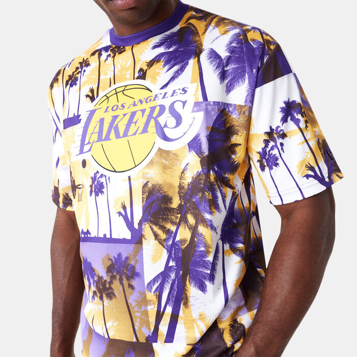 New Era Men's NBA Los Angeles Lakers Palm Tree T-Shirt yellow New Era Men's NBA Los Angeles Lakers Palm Tree T-Shirt yellow image number 2