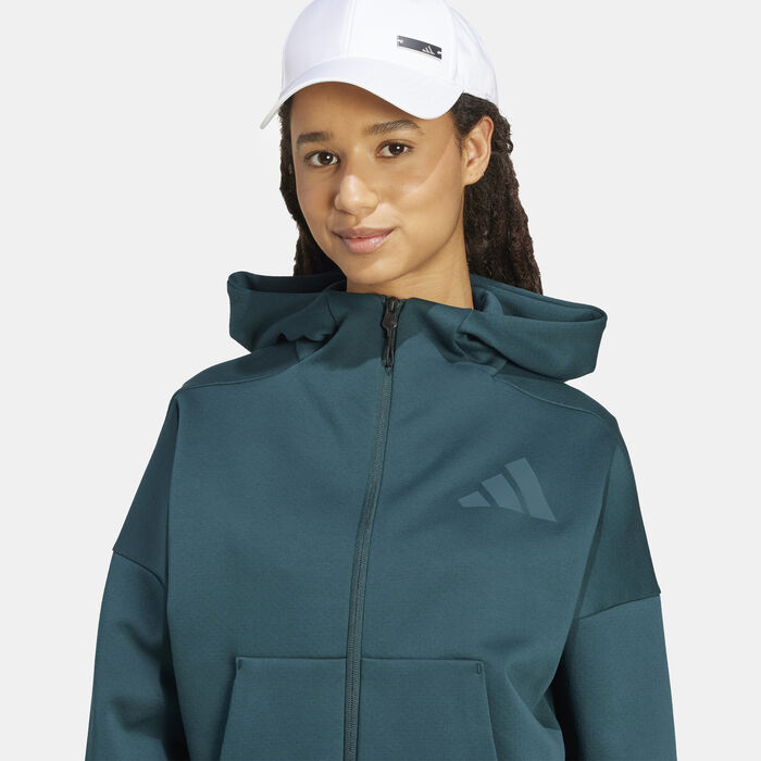 adidas Women's Z.N.E. Hoodie Green adidas Women's Z.N.E. Hoodie Green image number 5