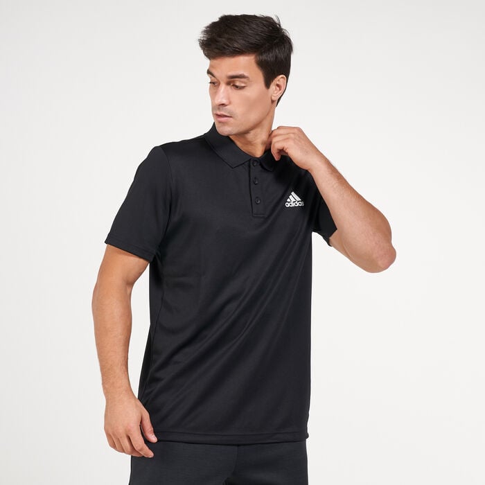 adidas Men's Designed 2 Move 3-Stripes Polo T-Shirt Black adidas Men's Designed 2 Move 3-Stripes Polo T-Shirt Black image number 0