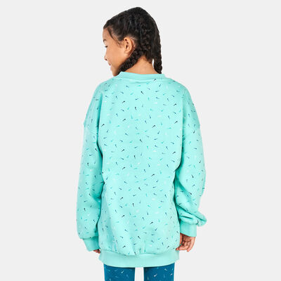 Nike Kids' Sportswear Club Fleece Oversized Logo Sweatshirt Green