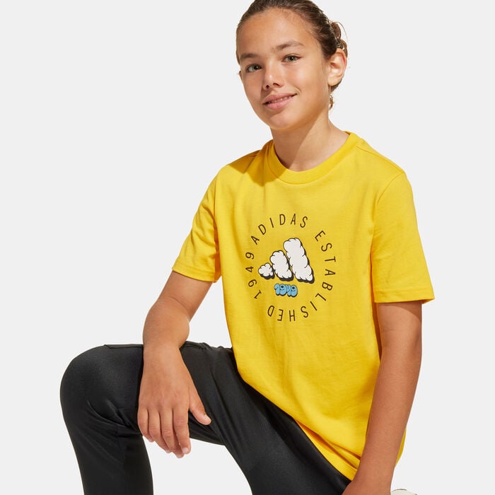 adidas Kids' Fun Graphic T-Shirt yellow adidas Kids' Fun Graphic T-Shirt yellow image number 4