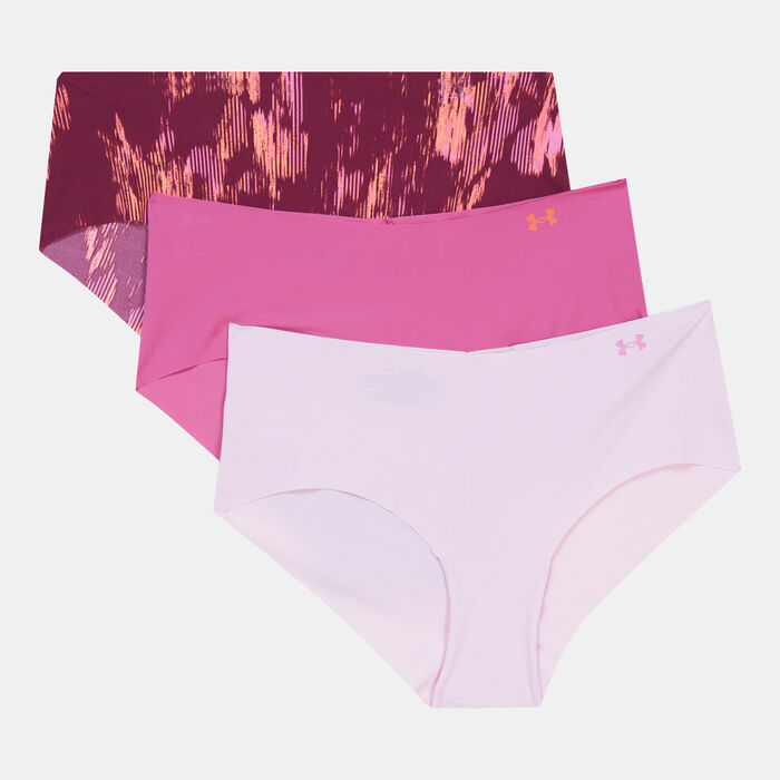 Under Armour Women's Pure Stretch Hipster Briefs Print (3-Pack) Pink Under Armour Women's Pure Stretch Hipster Briefs Print (3-Pack) Pink image number 0
