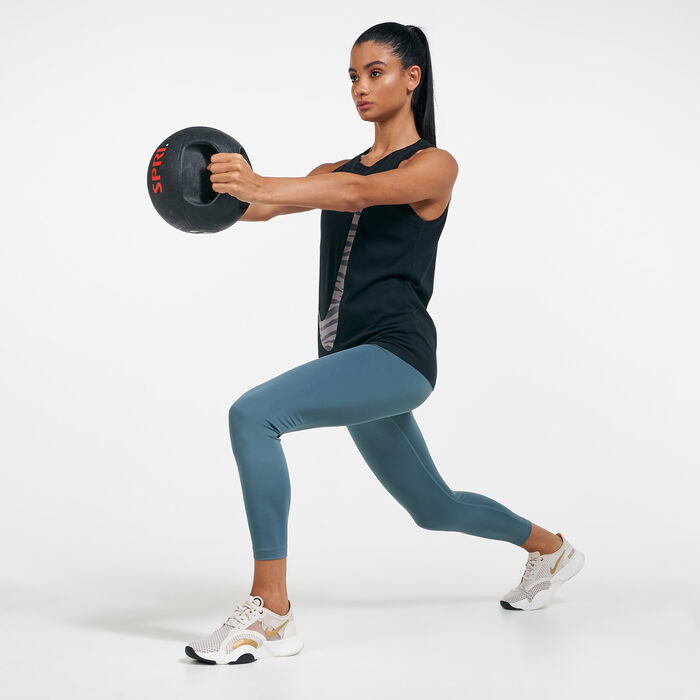 Nike Women's 7/8 Yoga Leggings Green Nike Women's 7/8 Yoga Leggings Green image number 2