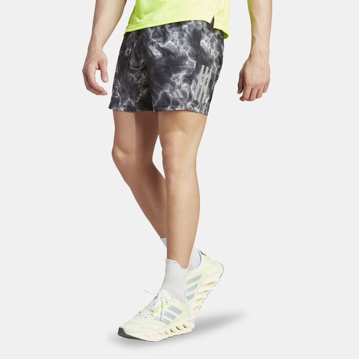 adidas Men's Own the Run Allover Print Shorts Black adidas Men's Own the Run Allover Print Shorts Black image number 0