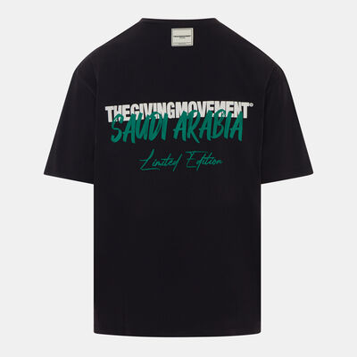 The Giving Movement Men's Saudi Print T-Shirt Black The Giving Movement Men's Saudi Print T-Shirt Black