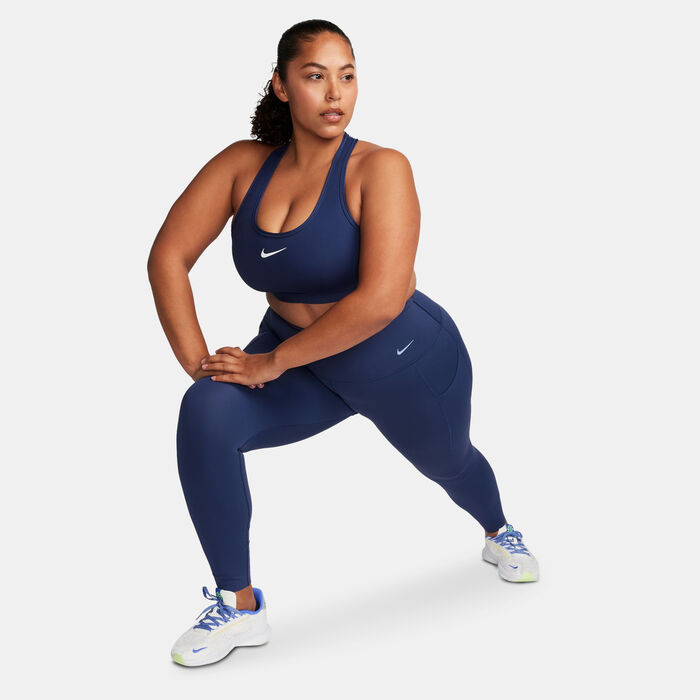 Nike Women's Swoosh Medium Support Training Sports Bra Blue Nike Women's Swoosh Medium Support Training Sports Bra Blue image number 2