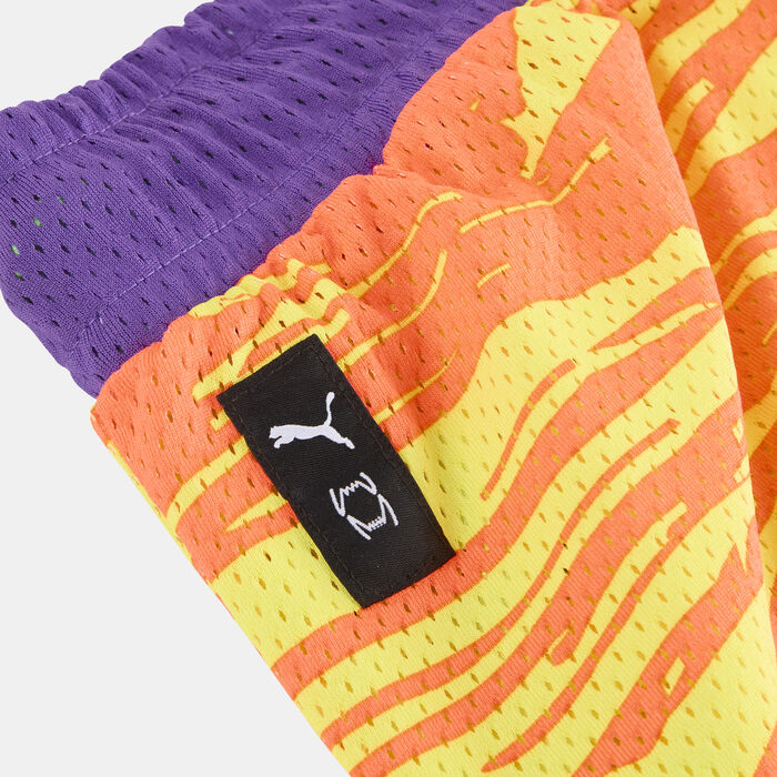 PUMA Men's Melo Spark Basektball Shorts yellow image number 4