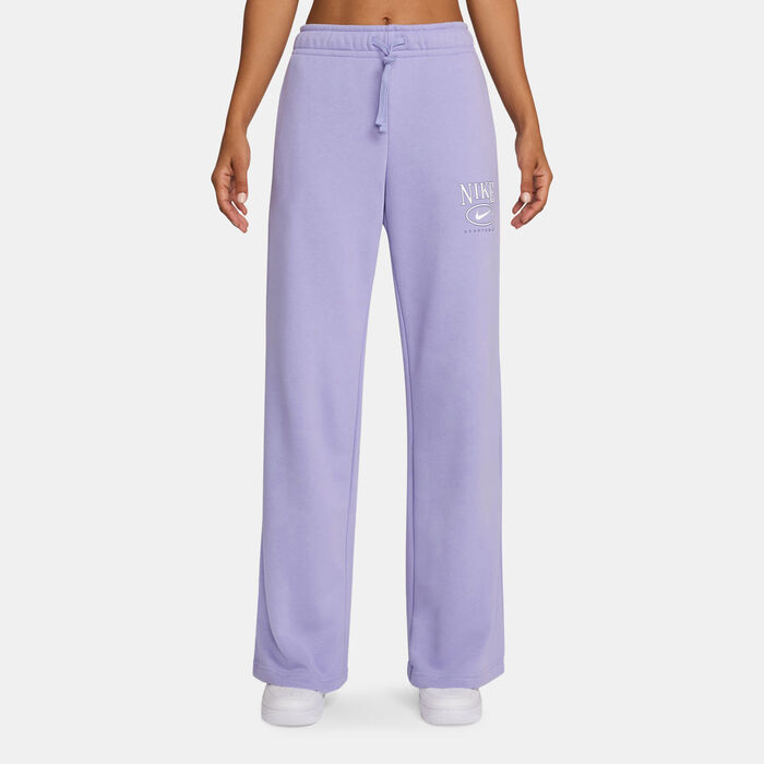 Nike Women's Sportswear Club Fleece Wide-Leg Pants Purple Nike Women's Sportswear Club Fleece Wide-Leg Pants Purple image number 0