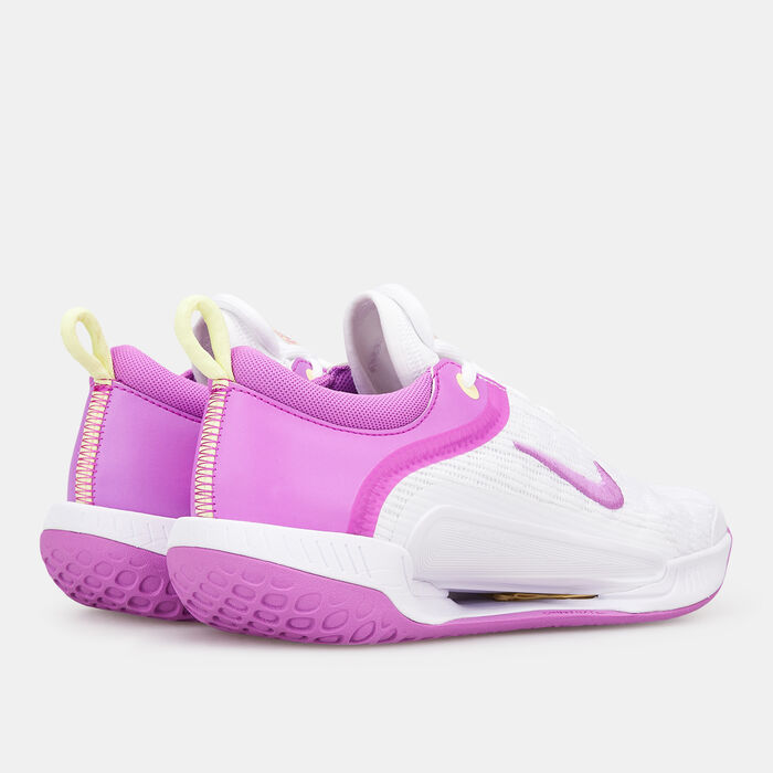 Nike Women's Court Air Zoom NXT Hard Court Tennis Shoe White image number 2