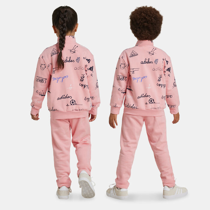 adidas Kids' Brand Love Tracksuit Pink adidas Kids' Brand Love Tracksuit Pink image number 1