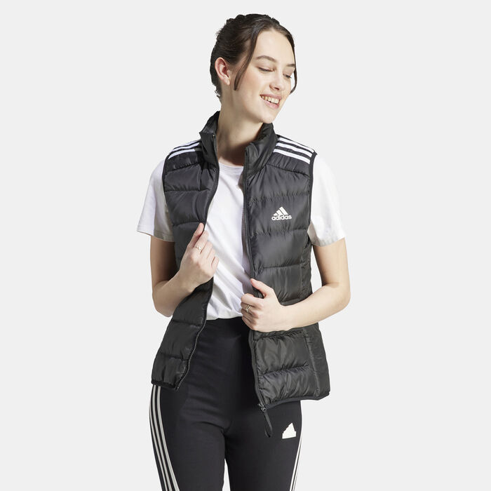 adidas Women's Essentials 3-Stripes Light Down Vest Black image number 0