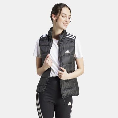 adidas Women's Essentials 3-Stripes Light Down Vest Black adidas Women's Essentials 3-Stripes Light Down Vest Black