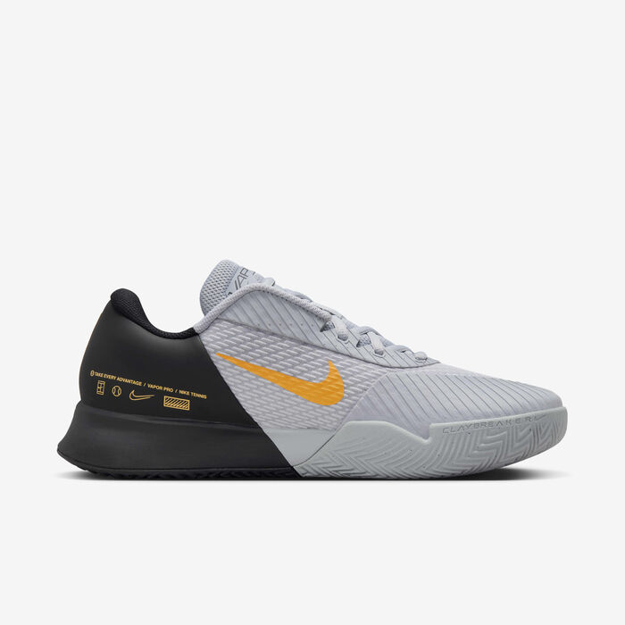 Nike Men's Court Air Zoom Vapor Pro 2 Clay Tennis Shoes Grey Nike Men's Court Air Zoom Vapor Pro 2 Clay Tennis Shoes Grey image number 2