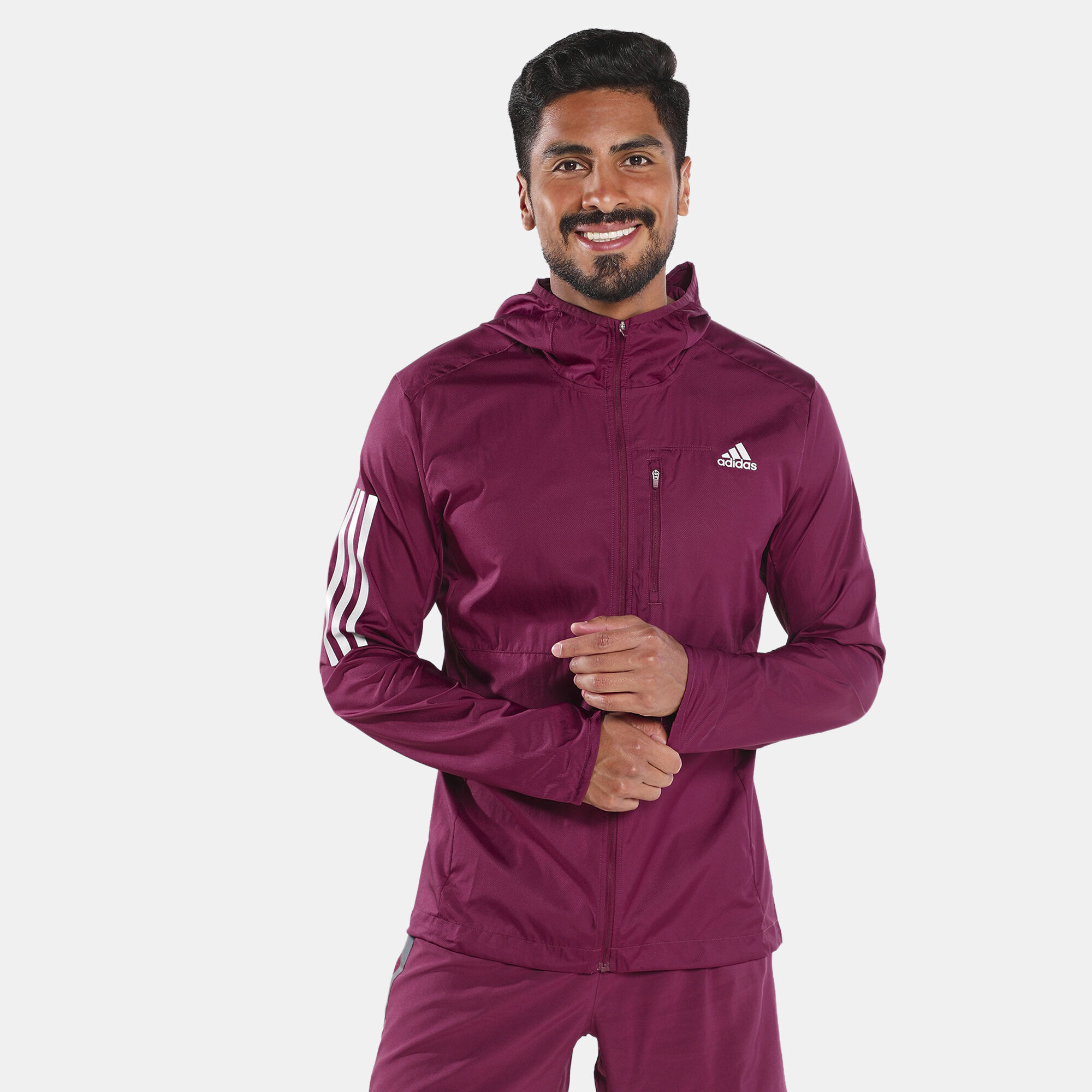 Own the run store hooded wind jacket adidas