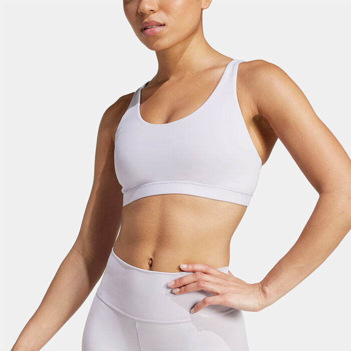 adidas Women's All Me Medium-Support Training Sports Bra Purple adidas Women's All Me Medium-Support Training Sports Bra Purple image number 3