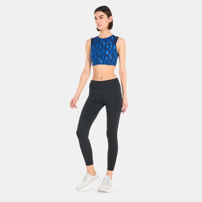 New Balance Women's Shape Shield Printed Crop Sports Bra Blue New Balance Women's Shape Shield Printed Crop Sports Bra Blue image number 2