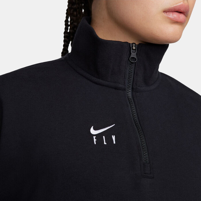 Nike Women's Swoosh Fly 1/4-Zip Basketball Graphic Top Black Nike Women's Swoosh Fly 1/4-Zip Basketball Graphic Top Black image number 5