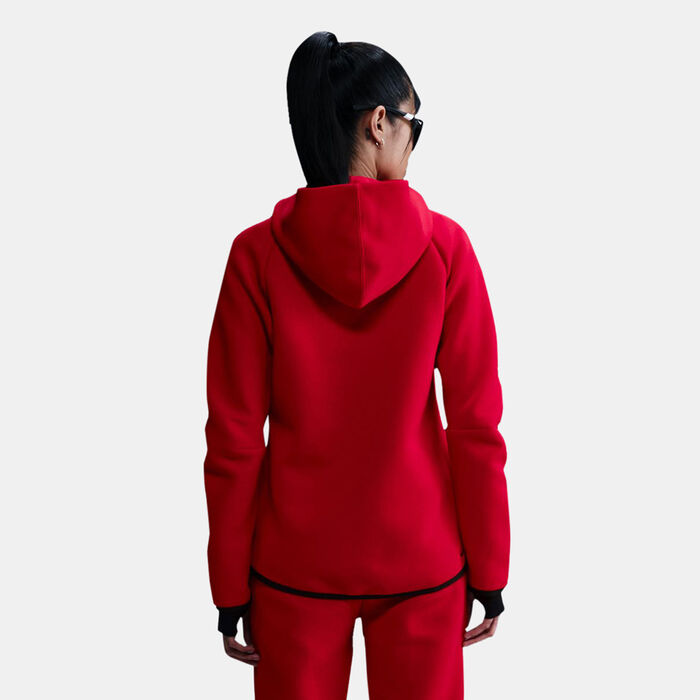 Nike Women's Sportswear Tech Fleece Windrunner Full-Zip Hoodie Red Nike Women's Sportswear Tech Fleece Windrunner Full-Zip Hoodie Red image number 1