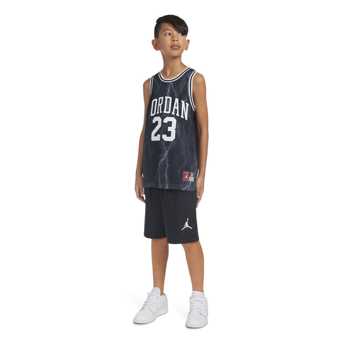 Jordan Kids' 23 Striped Jersey Top Black Jordan Kids' 23 Striped Jersey Top Black image number 2