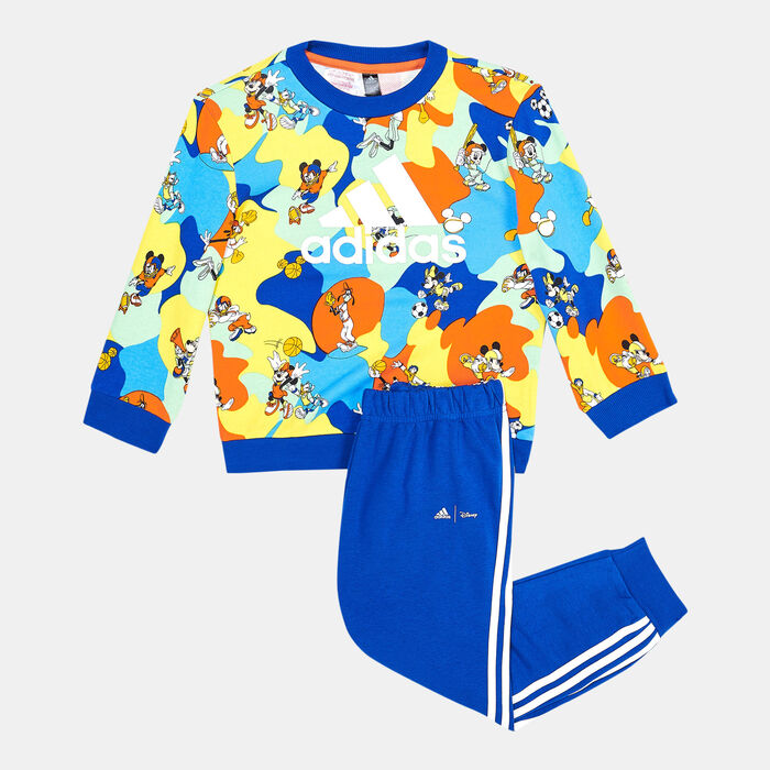 adidas Kids' x Disney Mickey Mouse Sweatshirt and Joggers Set Blue adidas Kids' x Disney Mickey Mouse Sweatshirt and Joggers Set Blue image number 0