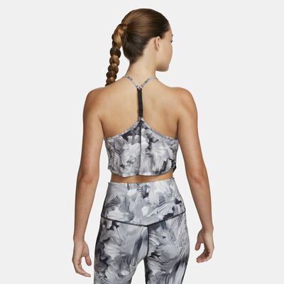 Nike Women's Dri-FIT One Cropped Printed Tank Top Grey
