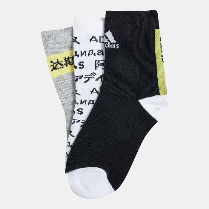 adidas Kids' Crew Socks (Older Kids) - 3 Pack Black adidas Kids' Crew Socks (Older Kids) - 3 Pack Black image number 0