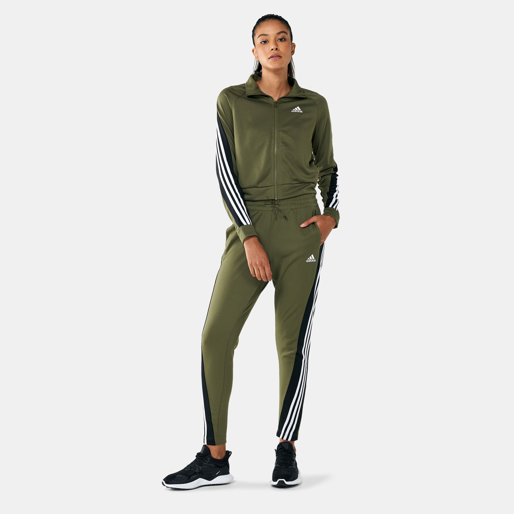 Adidas khaki womens tracksuit 2025