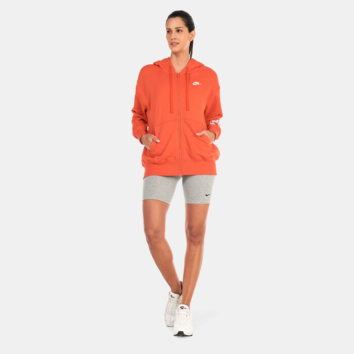 Nike Women's Sportswear Phoenix Fleece Full-Zip Hoodie Red Nike Women's Sportswear Phoenix Fleece Full-Zip Hoodie Red image number 2
