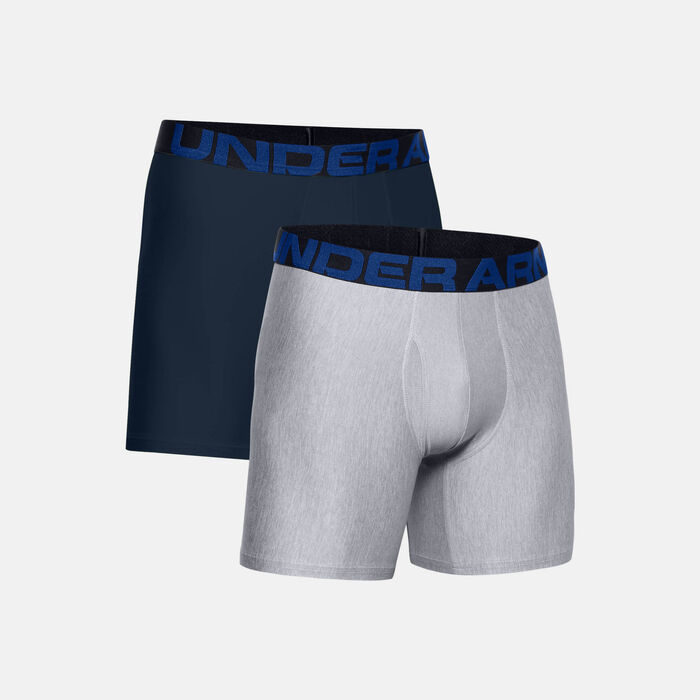Under Armour Men's UA Tech™ 6 inch Boxerjock® (2 Pack) Blue image number 4