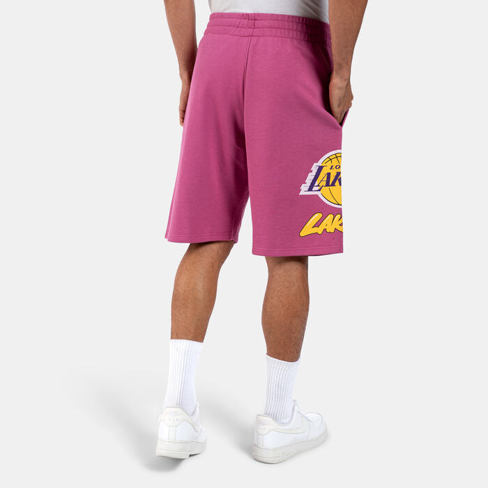 New Era Men's NBA Los Angeles Lakers Bubble Script Shorts Purple New Era Men's NBA Los Angeles Lakers Bubble Script Shorts Purple image number 1
