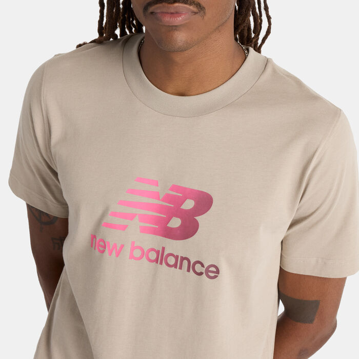 New Balance Men's Sport Essentials Gradient Logo T-Shirt Beige New Balance Men's Sport Essentials Gradient Logo T-Shirt Beige image number 3