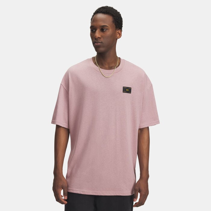 Under Armour Men's Woven Label Heavyweight T-Shirt Pink Under Armour Men's Woven Label Heavyweight T-Shirt Pink image number 0