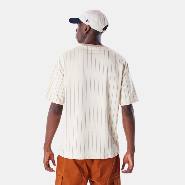 New Era Men's Pinstripe T-Shirt Beige New Era Men's Pinstripe T-Shirt Beige image number 1