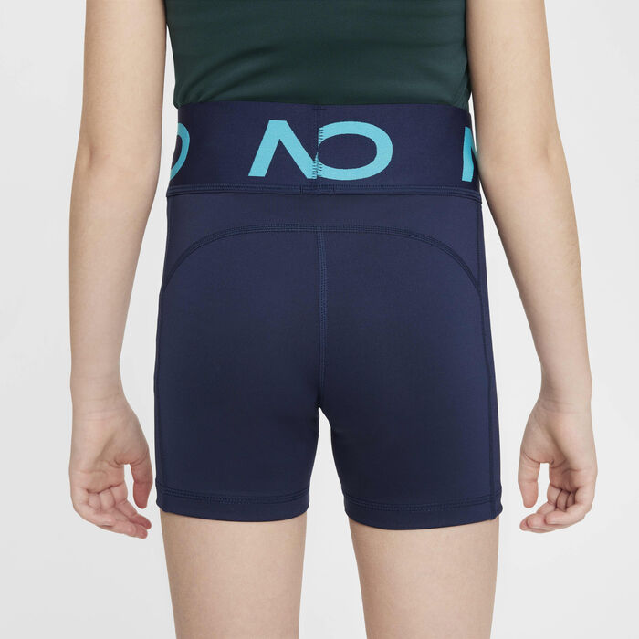 Nike Girls' Pro Dri-FIT Shorts Blue Nike Girls' Pro Dri-FIT Shorts Blue image number 2