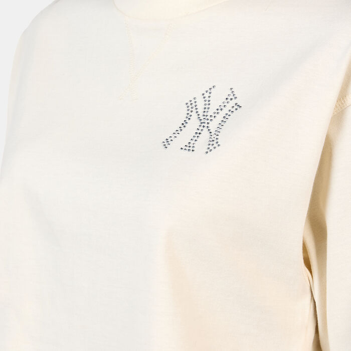 New Era Women's MLB New York Yankees Diamante Crop Top Beige New Era Women's MLB New York Yankees Diamante Crop Top Beige image number 3