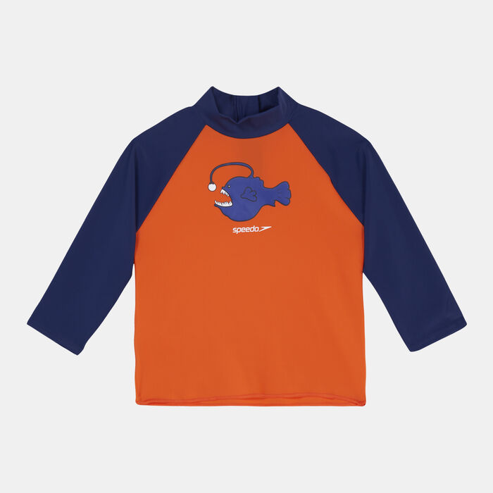 Speedo Kids' Long Sleeve Printed Rash Top Orange image number 0