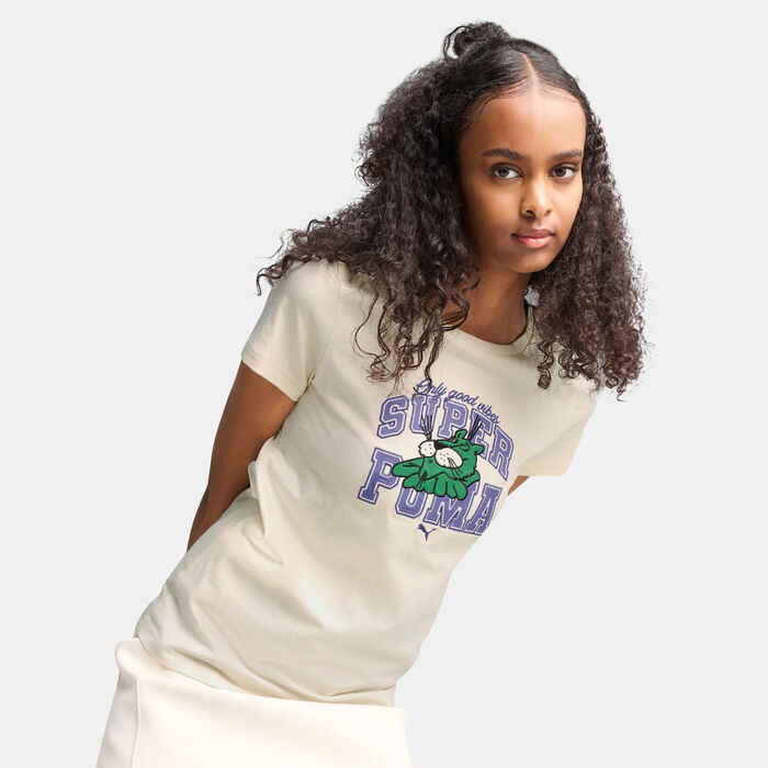 PUMA Women's Super Graphic T-Shirt Beige PUMA Women's Super Graphic T-Shirt Beige image number 0