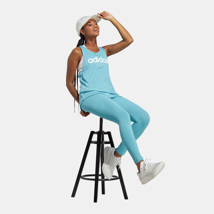 adidas Women's High-Rise Leggings Blue adidas Women's High-Rise Leggings Blue image number 2