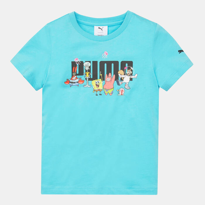 PUMA Kids' x SPONGEBOB Logo T-Shirt Blue PUMA Kids' x SPONGEBOB Logo T-Shirt Blue image number 0